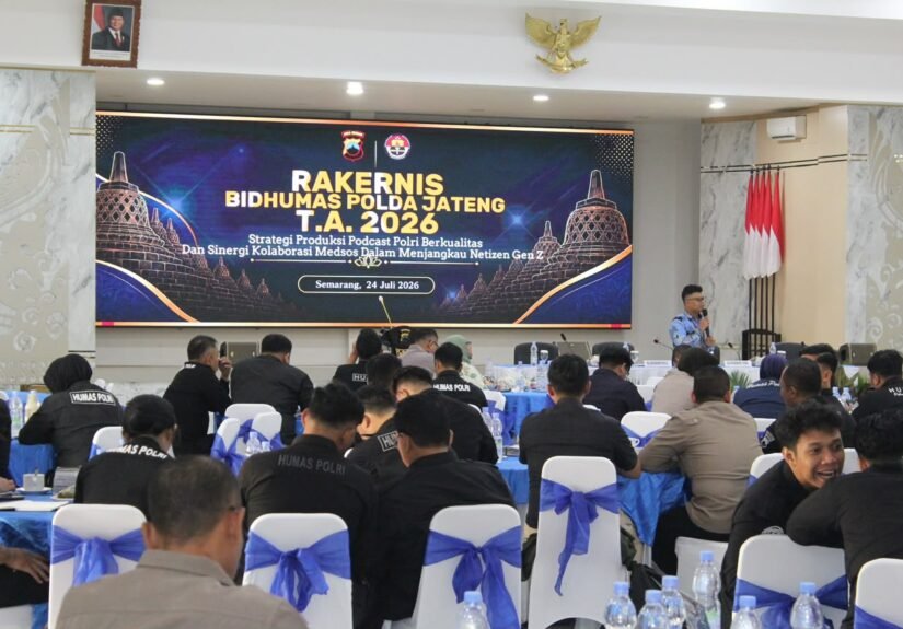 Polda Jawa Tengah memperkuat strategi komunikasi kehumasan melalui Rapat Kerja Teknis (Rakernis) Bidhumas Tahun Anggaran 2026. FOTO: Bidhumas Polda Jateng