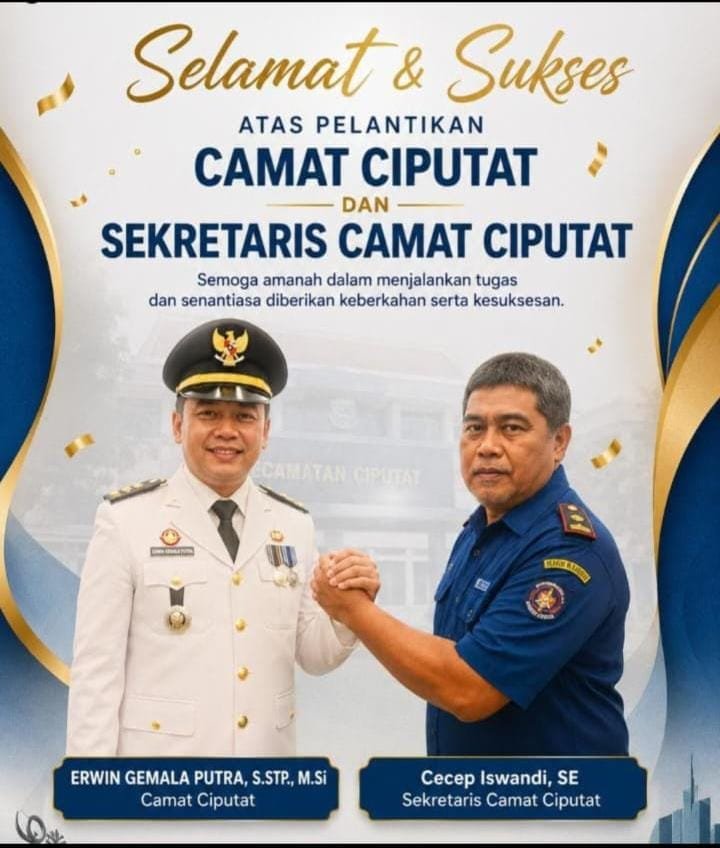 Cecep Iswadi, S.E. secara resmi dilantik dan mengemban amanah baru sebagai Sekretaris Kecamatan (Sekcam) Ciputat. FOTO: Henny06/PORTALBMI.ID
