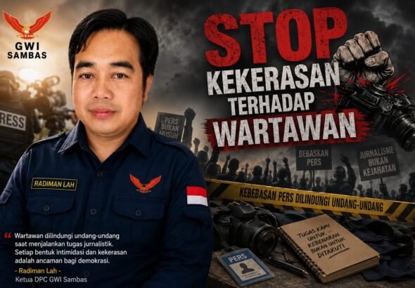 Ketua DPC Gabungan Wartawan Indonesia (GWI) Kabupaten Sambas, Radiman Lah. FOTO: PORTALBMI.ID