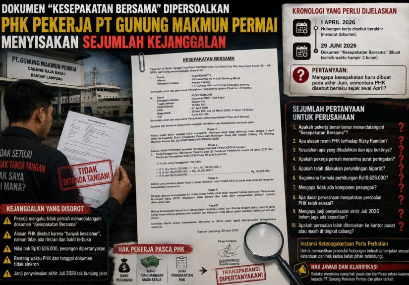 PHK Pekerja PT Gunung Makmun Permai Menyisakan Sejumlah Kejanggalan. FOTO: PORTALBMI.ID