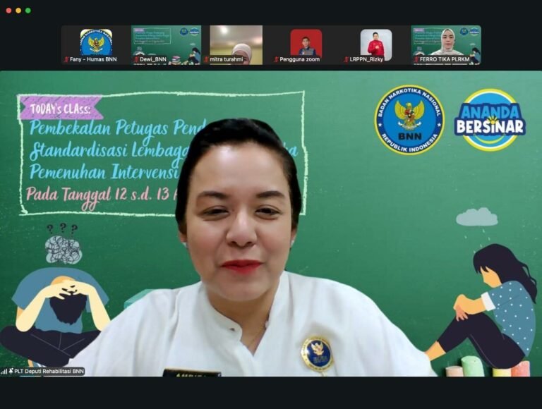 Plt. Deputi Rehabilitasi BNN RI, dr. Amrita Devi, bersama PLRKM BNN menyelenggarakan Kegiatan Peningkatan Kompetensi Petugas Standardisasi Lembaga dalam rangka Pemenuhan Keterampilan Intervensi Krisis dan Fasilitasi Kelompok di Jakarta, pada 12–13 dan 18–20 Agustus 2026 secara daring. FOTO: BIRO HUMAS BNN/PORTALBMI.ID