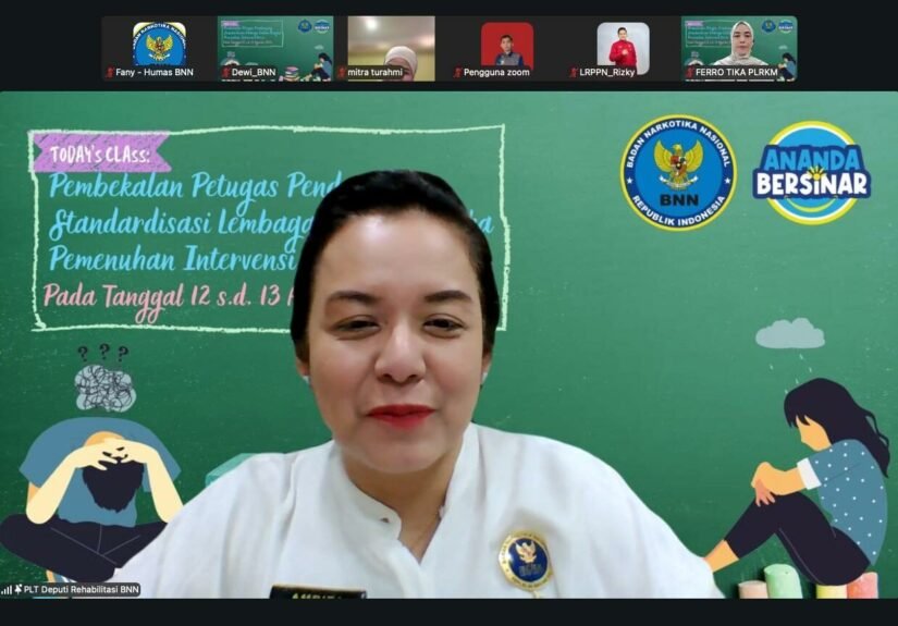 Plt. Deputi Rehabilitasi BNN RI, dr. Amrita Devi, bersama PLRKM BNN menyelenggarakan Kegiatan Peningkatan Kompetensi Petugas Standardisasi Lembaga dalam rangka Pemenuhan Keterampilan Intervensi Krisis dan Fasilitasi Kelompok di Jakarta, pada 12–13 dan 18–20 Agustus 2026 secara daring. FOTO: BIRO HUMAS BNN/PORTALBMI.ID