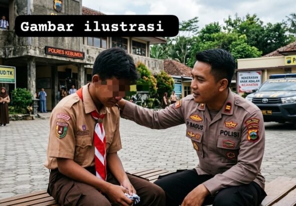 Polres Kebumen mengamankan seorang pelajar yang diduga terlibat dalam aksi kekerasan terhadap pelajar lain. FOTO: Imam06/PORTALBMI.ID