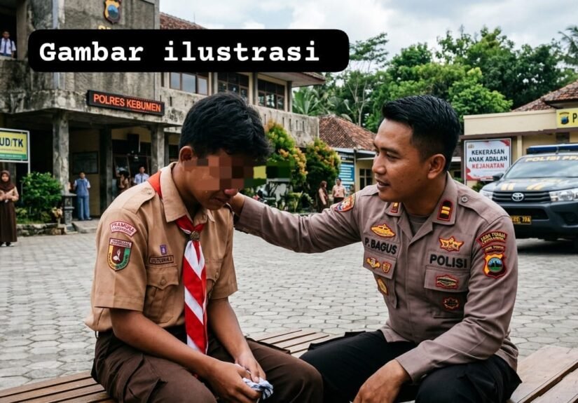 Polres Kebumen mengamankan seorang pelajar yang diduga terlibat dalam aksi kekerasan terhadap pelajar lain. FOTO: Imam06/PORTALBMI.ID