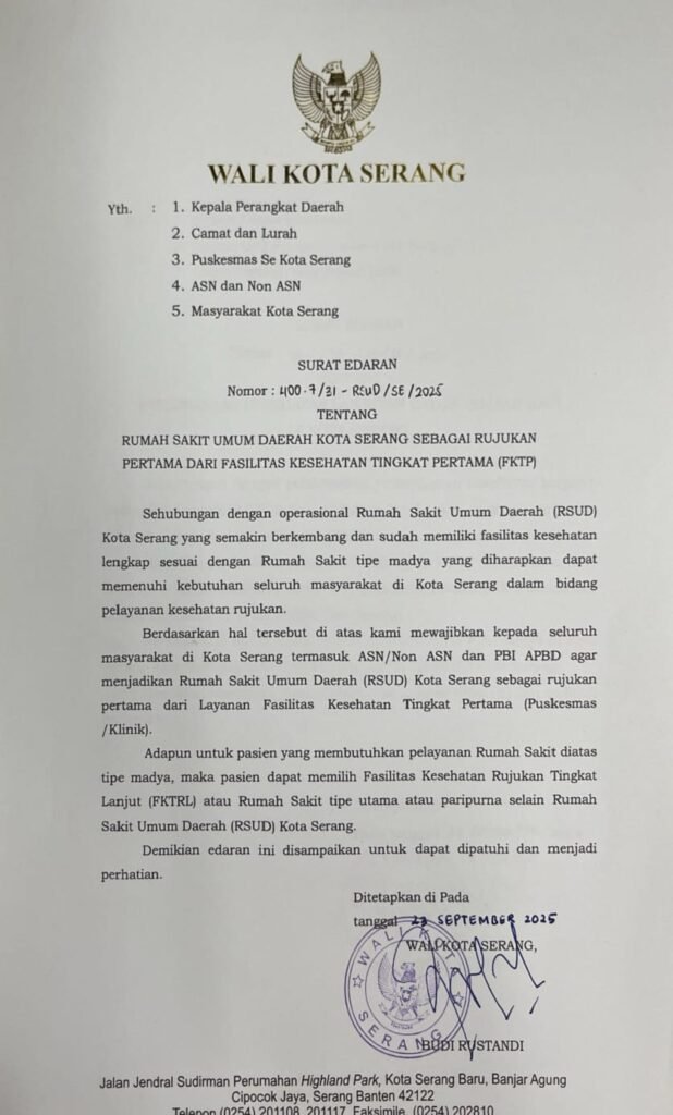 Hal tersebut disampaikan Direktur RSUD Kota Serang, dr. Ahmad Humaeriadi, MARS, saat diwawancarai, Selasa (18/8/2026). FOTO: Achie06/PORTALBMI.ID