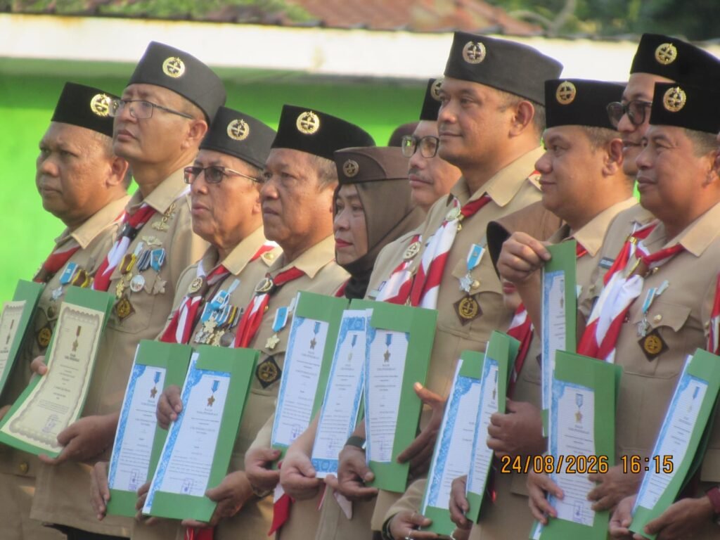Upacara Peringatan Hari Ulang Tahun (HUT) ke-65 Gerakan Pramuka tingkat Kwartir Cabang (Kwarcab) Kota Cilegon berlangsung meriah, khidmat, dan penuh semangat kebersamaan. FOTO: PORTALBMI.ID