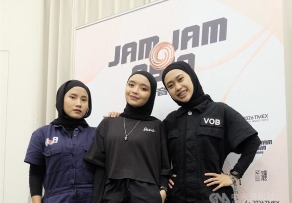 Band heavy metal Indonesia Voice of Baceprot di Festival Jam Jam Asia di Taipei, 30 Agustus 2026. (Sumber foto: CNA)