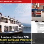 Kantor Unit Penyelenggara Pelabuhan (UPP) Kelas III Labuhan Lombok resmi menghentikan sementara pelayanan Surat Persetujuan Berlayar (SPB) terhadap 4 armada milik PT. Atosim Lampung Pelayaran. FOTO: PORTALBMI.ID