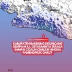 Hasil analisis BMKG menunjukkan bahwa gempabumi ini memiliki parameter update dengan magnitudo M 4,1. Episenter gempabumi terletak pada koordinat 7.69 LS dan 107.37 BT. FOTO: BMKG