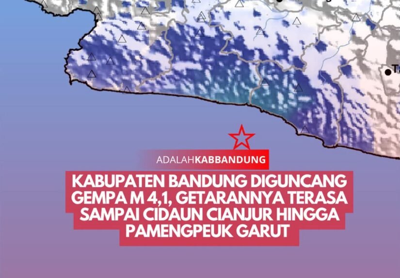 Hasil analisis BMKG menunjukkan bahwa gempabumi ini memiliki parameter update dengan magnitudo M 4,1. Episenter gempabumi terletak pada koordinat 7.69 LS dan 107.37 BT. FOTO: BMKG