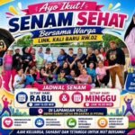 Lingkungan Kali Baru RW.02. di Kelurahan Gerem, Kecamatan Grogol, Kota Cilegon Kegiatan Senam Sehat Bersama yang rutin digelar di Lapangan Volly. FOTO: PORTALBMI.ID